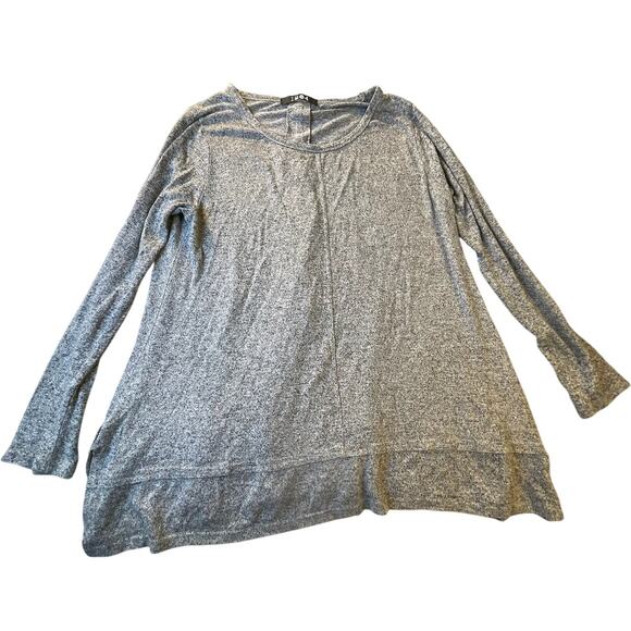 Women's Coin 1804 Heather Gray Tunic with Button-Back Detail, L - Picture 1 of 5
